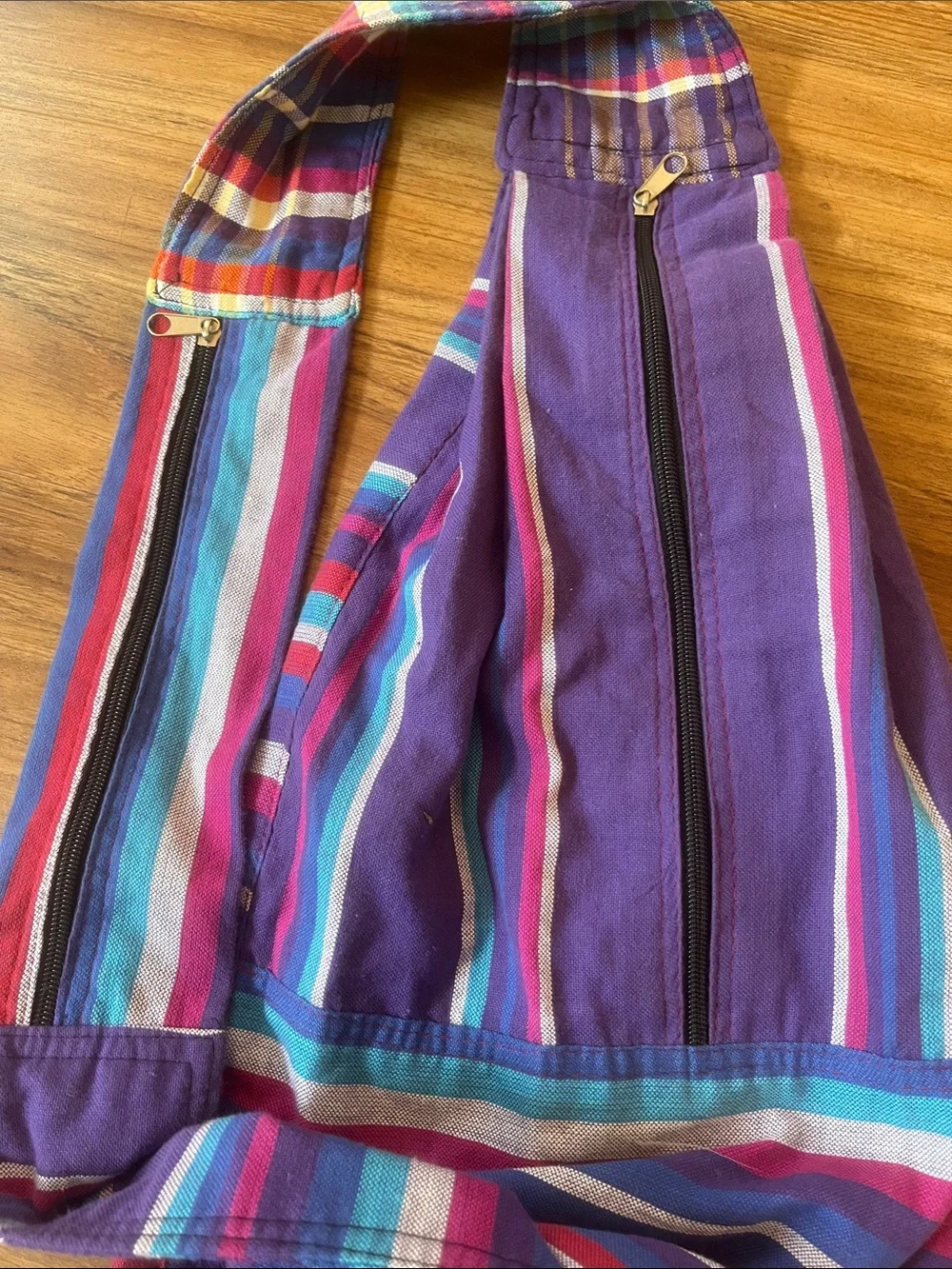 SHANZU Striped Crossbody Sling Bag (Purple, Blue, Teal, Pink, Red)
